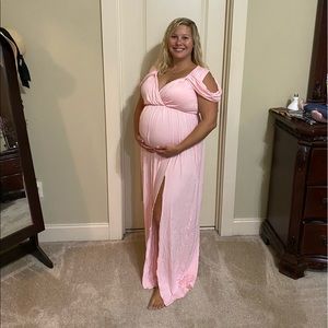 Pink maternity dress